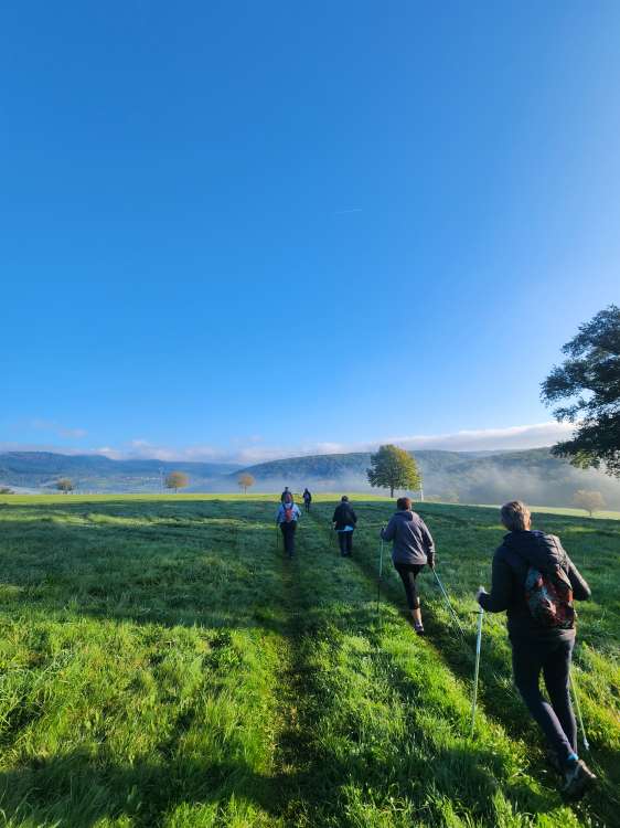 groupe de marche nordique à Soultzmatt et Osenbach